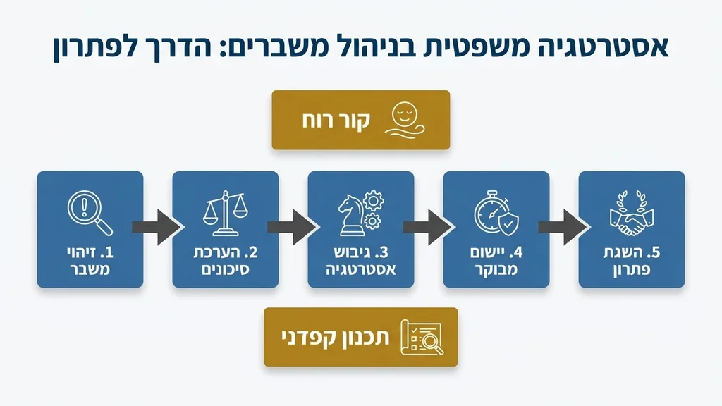 נוצר על ידי מודל בינה מלאכותית Gemini Pro מאזני צדק מונחים על מסמכים משפטיים במשרד עורכי דין