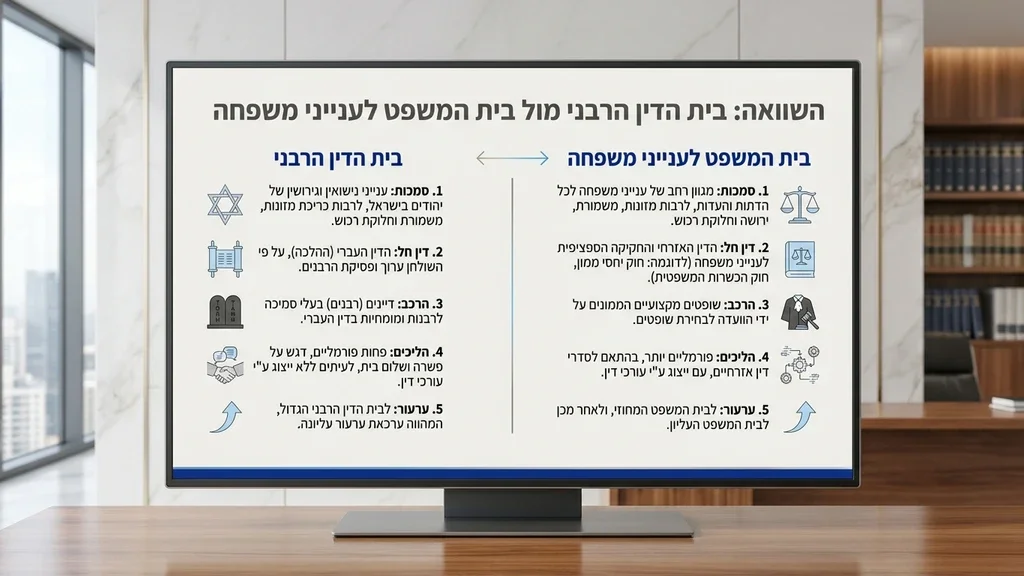 נוצר על ידי מודל בינה מלאכותית Gemini Pro מאזני צדק קלאסיים המייצגים שקילת החלטות משפטיות בערכאות שונות